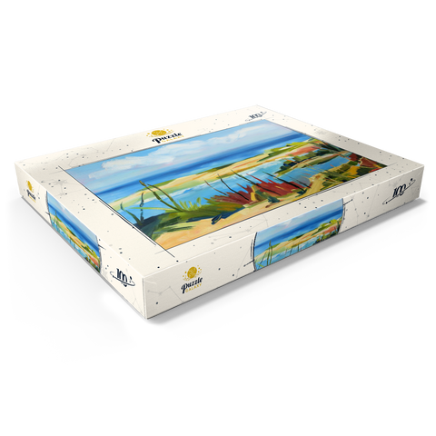 Coastal Landscape in Vibrant Abstract Style 100 Puzzle Schachtel Ansicht1