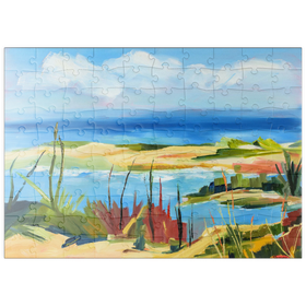 Darstellung des Puzzle Motivs Coastal Landscape in Vibrant Abstract Style - Puzzleteile: 100