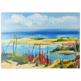 Darstellung des Puzzle-Motivs Coastal Landscape in Vibrant Abstract Style – Puzzleteile: 500