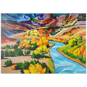Darstellung des Puzzle-Motivs Farbenfrohe Canyon-Flusslandschaft – Puzzleteile: 1000