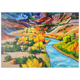 Darstellung des Puzzle Motivs Farbenfrohe Canyon-Flusslandschaft - Puzzleteile: 100