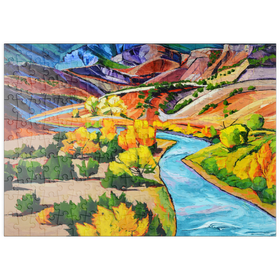 Darstellung des Puzzle Motivs Farbenfrohe Canyon-Flusslandschaft - Puzzleteile: 200