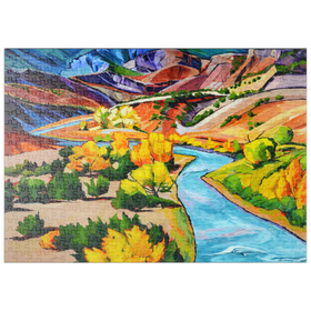 Darstellung des Puzzle-Motivs Farbenfrohe Canyon-Flusslandschaft – Puzzleteile: 500