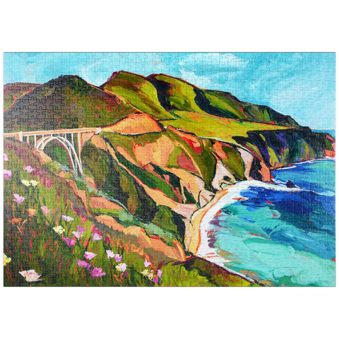 puzzleplate Big Sur Coastal View with Bridge 1000 Puzzle