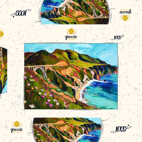 Big Sur Coastal View with Bridge 1000 Puzzle Schachtel 3D Modell