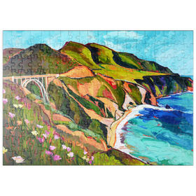 Darstellung des Puzzle Motivs Big Sur Küstenblick mit Brücke - Puzzleteile: 200