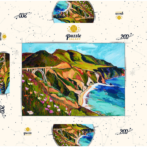 Big Sur Coastal View with Bridge 200 Puzzle Schachtel 3D Modell