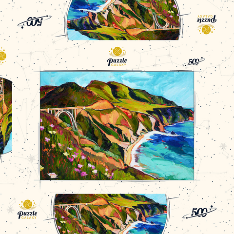 Big Sur Coastal View with Bridge 500 Puzzle Schachtel 3D Modell
