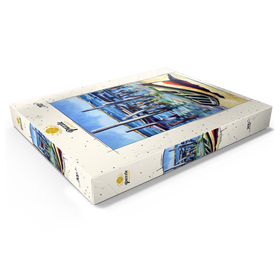 Darstellung des Puzzle Motivs Rustikales Ruderboot am ruhigen Ufer - Puzzleteile: 200