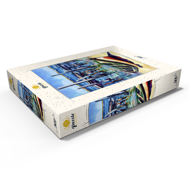 Rustic Rowboat on Tranquil Shore 500 Puzzle Schachtel Ansicht1