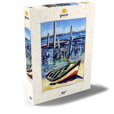 Rustic Rowboat on Tranquil Shore 500 Puzzle Schachtel Ansicht2