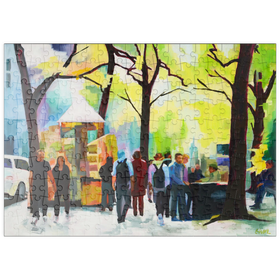 Darstellung des Puzzle Motivs Lebhafte Parkszene mit leuchtenden Farben - Puzzleteile: 200