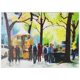 Darstellung des Puzzle Motivs Lebhafte Parkszene mit leuchtenden Farben - Puzzleteile: 500