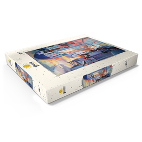 Darstellung des Puzzle Motivs Sonnenuntergangsallee in Santorin - Puzzleteile: 100