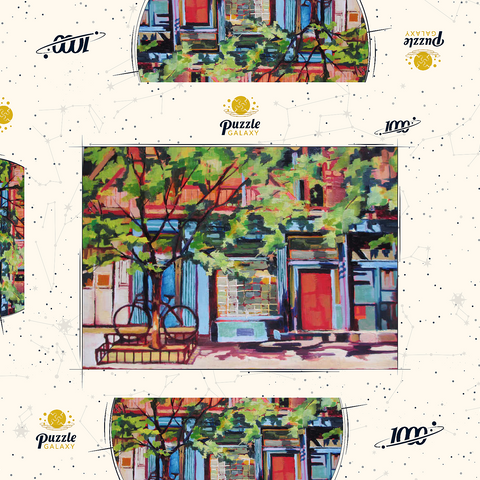 Charming Urban Street Scene 1000 Puzzle Schachtel 3D Modell