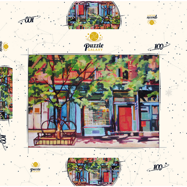 Charming Urban Street Scene 100 Puzzle Schachtel 3D Modell