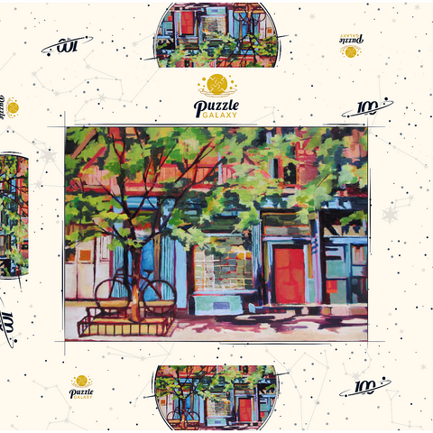 Charming Urban Street Scene 100 Puzzle Schachtel 3D Modell