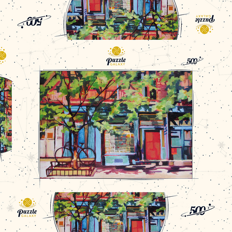 Charming Urban Street Scene 500 Puzzle Schachtel 3D Modell