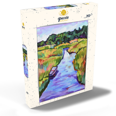 Vibrant River Landscape with Boat 200 Puzzle Schachtel Ansicht2
