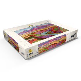 Darstellung des Puzzle Motivs Farbenfrohe Schlucht- und Berglandschaft - Puzzleteile: 1000