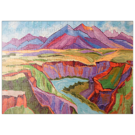 Darstellung des Puzzle Motivs Farbenfrohe Schlucht- und Berglandschaft - Puzzleteile: 200