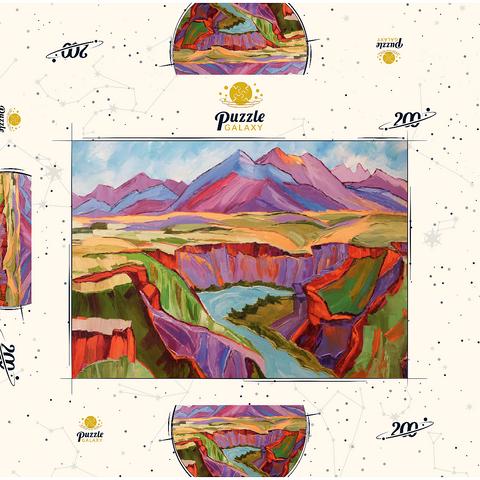 Vivid Canyon and Mountain Landscape 200 Puzzle Schachtel 3D Modell