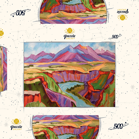 Vivid Canyon and Mountain Landscape 500 Puzzle Schachtel 3D Modell