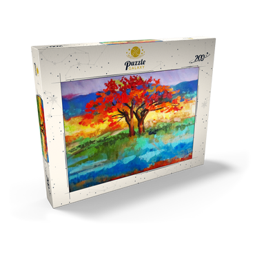 Autumn Tree in Vibrant Landscape 200 Puzzle Schachtel Ansicht2