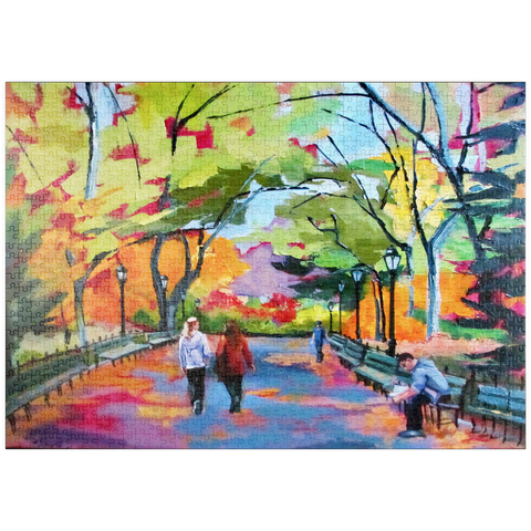 puzzleplate Autumn Walk Through a Vibrant Park 1000 Puzzle