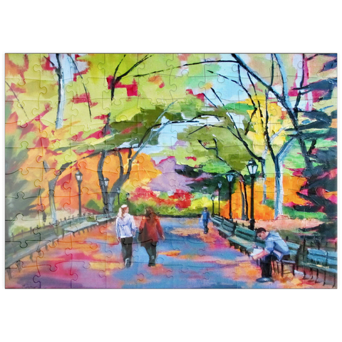 puzzleplate Autumn Walk Through a Vibrant Park 100 Puzzle
