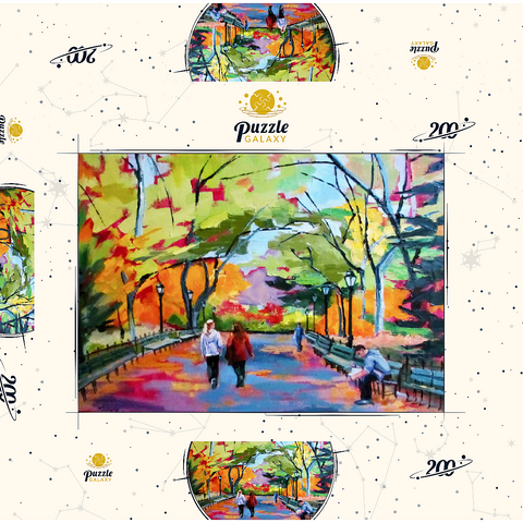 Autumn Walk Through a Vibrant Park 200 Puzzle Schachtel 3D Modell