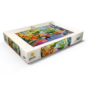 Darstellung des Puzzle Motivs Herbstspaziergang durch einen lebendigen Park - Puzzleteile: 500