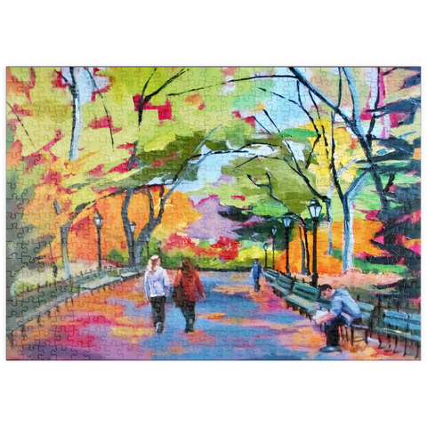 puzzleplate Autumn Walk Through a Vibrant Park 500 Puzzle