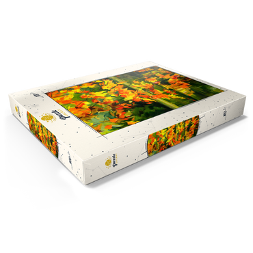 Autumn Leaves Reflecting on Tranquil Water 100 Puzzle Schachtel Ansicht1