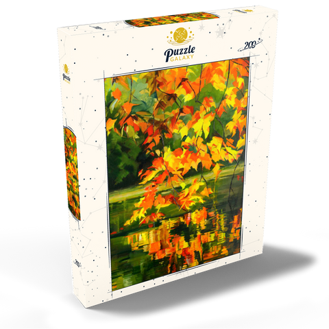 Autumn Leaves Reflecting on Tranquil Water 200 Puzzle Schachtel Ansicht2