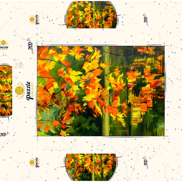Autumn Leaves Reflecting on Tranquil Water 200 Puzzle Schachtel 3D Modell
