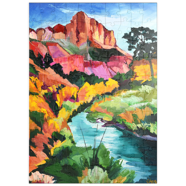 Darstellung des Puzzle Motivs puzzleplate Vibrant Canyon Landscape with River 100 Puzzle