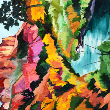 Darstellung des Puzzle Motivs Vibrant Canyon Landscape with River 100 Puzzle 3D Modell