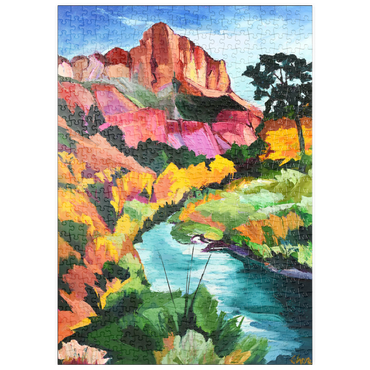 Darstellung des Puzzle Motivs puzzleplate Vibrant Canyon Landscape with River 500 Puzzle