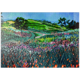 Darstellung des Puzzle Motivs Bunte Wildblumenwiese - Puzzleteile: 1000