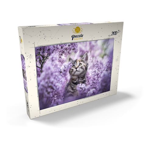 Kitten Among Blooming Lilac Flowers 200 Puzzle Schachtel Ansicht2