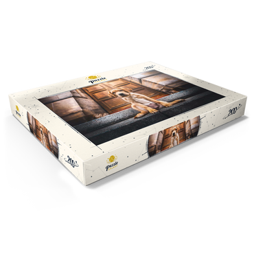 Golden Labrador Puppy on Stone Steps 200 Puzzle Schachtel Ansicht1