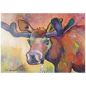 Darstellung des Puzzle Motivs Bunte Elch Porträt in abstrakten Stil - Puzzleteile: 1000