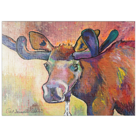 Darstellung des Puzzle Motivs Bunte Elch Porträt in abstrakten Stil - Puzzleteile: 200