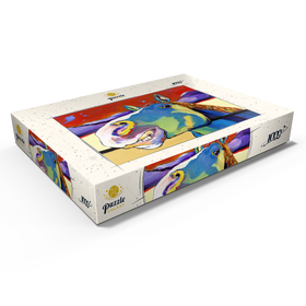 Darstellung des Puzzle Motivs Skurriles Pferdeportrait in kräftigen Farben - Puzzleteile: 1000