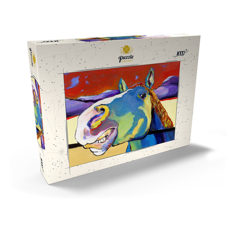 Darstellung des Puzzle Motivs Skurriles Pferdeportrait in kräftigen Farben Whimsical Horse Portrait in Bold Colors 1000 Puzzle Schachtel Ansicht2