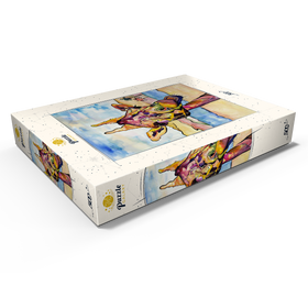 Alternative Darstellung des Puzzle-Motivs Bunte Giraffe in Wüstenlandschaft – Puzzleteile: 500