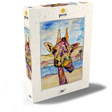 Darstellung des Puzzle Motivs Colorful Giraffe in Desert Landscape 500 Puzzle Schachtel Ansicht2