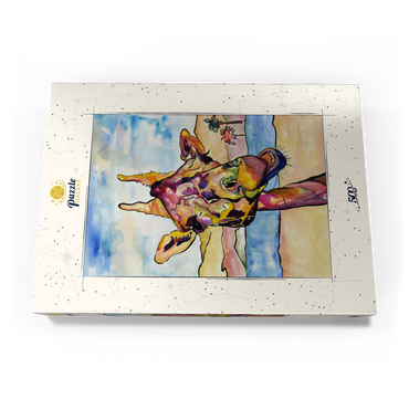 Darstellung des Puzzle Motivs Colorful Giraffe in Desert Landscape 500 Puzzle Schachtel Ansicht3