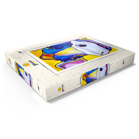 Darstellung des Puzzle Motivs Buntes Kuhportrait - Puzzleteile: 100